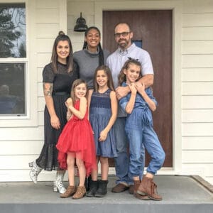 Rebecca, her husband, and their four daughters